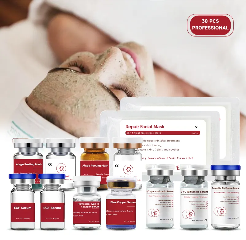 Redcooleaf 30 Stuks Premium Set Algenschil Poeder Spicula Peeling Acne Behandeling Geen Chemische Peeling Serum