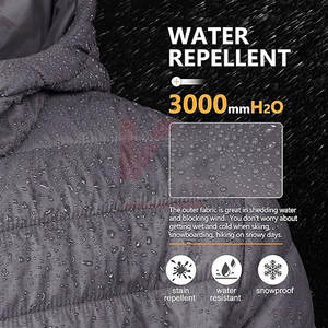 Veste matelassée pour hommes avec capuche Manteau d'hiver léger et compressible avec tissu résistant à l'eau et fermeture éclair Garage Bulk Custom - Product Image 5