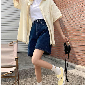 Pantalones cortos casuales de tendencia con bolsillo con cremallera Entrenamiento Gimnasio Pantalones cortos básicos de algodón transpirable para mujer - Product Image 1