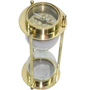 Haute qualité boussole sablier Design Unique sablier en métal fait à la main en laiton Maritime Table article nautique article promotionnel - Product Image 1