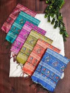 Sari Indio Tradicional Estilo Bollywood en Color Marrón Musgo, con Blusa de Chifón con Bordado Intenso, Diseño Moderno para Fiestas, Elástico - Product Image 3