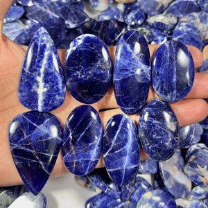 Cabujón de piedras preciosas sueltas naturales de sodalita de alta calidad de grado AAA, suministro directo de fábrica, precio al por mayor para accesorios de joyería - Product Image 1