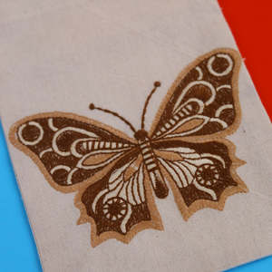 Butterfly Embroidered Cotton <b>Drawstring</b> <b>Pouch</b> Bag Open Style Closure Type For Jewellery Item Case Storage Bag Full Safety bag - Product Image 2