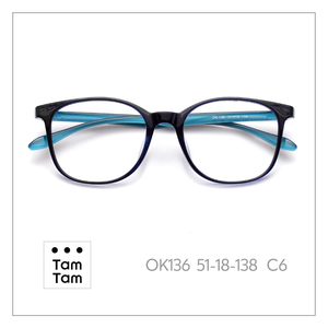 กรอบแว่นตาไทเทเนียม TamTam TR90 ป้องกันแสงสีฟ้า ทรงสี่เหลี่ยมเต็มกรอบ สวมใส่สบาย น้ำหนักเบา สไตล์คลาสสิก รุ่น OK136 สำหรับผู้ใหญ่ - Product Image 4