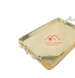 Accueil Hôtel Restaurants Alimentaire Servir Utiliser 2 Tons Fini En Acier Inoxydable En Métal Plateau De Service Alimentaire - Product Image 6