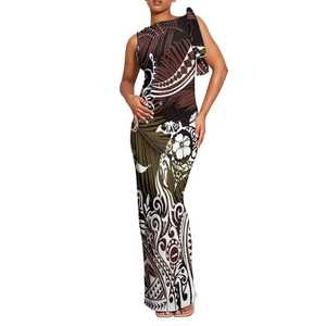 Vestido Maxi sin Mangas con Diseño de las Islas Polinesias para Mujer, Moda de Samoa y Fiyi, Vestido Elegante de Talla Grande - Product Image 4