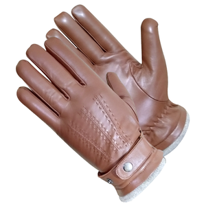 Gants de conduite en cuir pour hommes et femmes, hiver, garder au chaud, écran tactile, coupe-vent, automne noir - Product Image 2