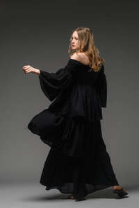 Venta al por mayor Casual Maxi Dress Beachwear Vintage Floral Print Off Shoulder Long Dress Off Shoulder Maxi Dress Mejor calidad y diseño - Product Image 4