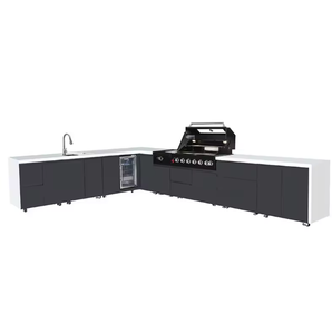 Cuisine complète Prima 2025 en vente flash avec îlot, armoires <span class=keywords><strong>de</strong></span> cuisine en acier inoxydable pour extérieur - Product Image 3