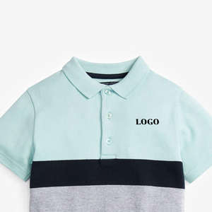 100% coton enfants été Polo t-shirt nouveau personnalisable couleur unie bloc impression séchage rapide en gros manches courtes pour garçons - Product Image 4