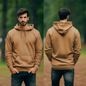 Sudadera con capucha informal ODM OEM 60% algodón 40% poliéster 350gsm sólido ajuste Regular invierno canguro bolsillo liso teñido" - Product Image 3