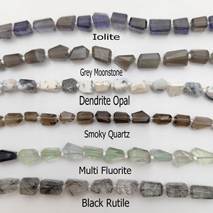 Multi Fluortite Gemstone Faceted Nuggets Shape Beaded Brins 8 inch Long Loose Stone Bead Strand For Jewelry Making - Product Image 2