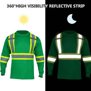 T-shirt respirant réfléchissant haute visibilité Chemise de sécurité à manches courtes en polyester pour la construction d'entrepôts de travail-Classe 3 - Product Image 5