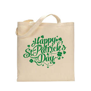 St Patrick's Day <b>Leaf</b> Climber Tote Bag Happy Cotton Bag - Product Image 1