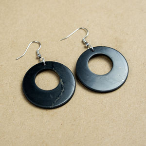 Pendientes de shungita con doble círculo - Product Image 4