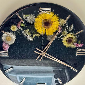 นาฬิกาไม้อีพ็อกซี่ทำด้วยมือนาฬิกาแขวนผนังทำจากไม้เรซินอีพ็อกซี่ - Product Image 1