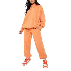 Conjunto de chándal vintage lavado con ácido con diseño de logotipo personalizado, Sudadera con capucha y pantalones de chándal, ropa ecológica de talla grande - Product Image 2