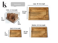 Rechthoekige bamboe snijplank set van 3 stuks met houder, 1,5 cm dik, natuurlijke houtkleur, duurzaam, duurzaam & makkelijk schoon te maken KSN