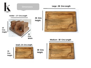 Juego de 3 Tablas de Cortar Rectangulares con Soporte, 1.5 cm de Grosor, Duraderas y Fáciles de Limpiar, Hechas de Madera de Acacia por KSN - Product Image 5