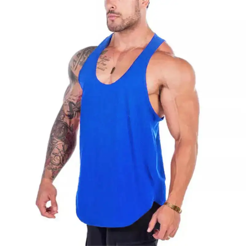 Muscle Gym Workout Stringer Tank dos homens Tops Musculação Fitness Tank Tops Preço baixo Custom Print Cotton Stringer Gym Vest
