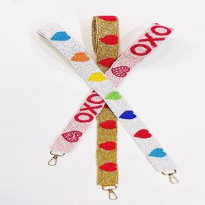 Superbe bandeaux en perles indiennes Collection Saint Valentin perles de cristal bretelles de sac à main croisé perlé - Product Image 1