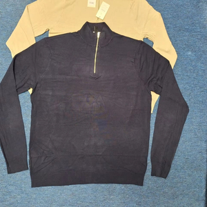 Veste chemise à col montant zippé mi-longue pour homme, en molleton 100% coton biologique, antibactérien, logo frontal, qualité supérieure - Product Image 4