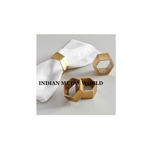 Juego de 4 servilleteros de Metal chapados en oro, mesa decorativa de calidad Superior, soporte de pañuelos de Metal de forma redonda a precio competitivo - Product Image 2