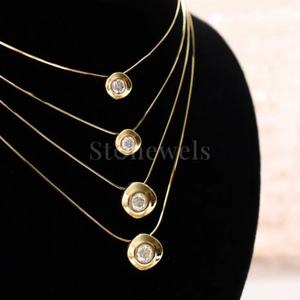 Collar con Colgante de Diamante Cultivado en Laboratorio, Corte Brillante, Plata de Ley 925, Certificado IGI, Joyería de Oficina/Trabajo, India, Unisex - Product Image 4