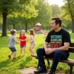 Tout ne me fait pas peur, j'ai trois enfants, t-shirt cadeau pour la fête des pères - Product Image 3