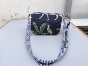 Sacs à bandoulière élégants bohèmes pour femmes, en coton imprimé à blocs floraux, pour un usage quotidien en été, fermeture éclair, sac à bandoulière unique - Product Image 5