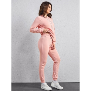 Chándal de mujer de mejor diseño con logotipo personalizado para adultos, chándal de calle ligero hecho en algodón 100% para mujer, personalizado - Product Image 3