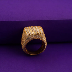 Anillo Cuadrado Clásico de Plata con Diamantes Moissanite Redondos Brillantes, Estilo Hip Hop, para Hombre - Product Image 4