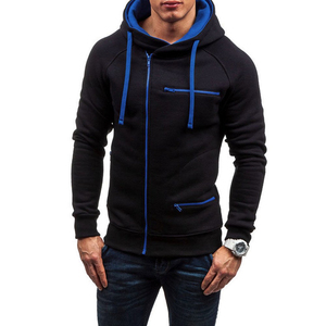 Sweat à capuche zippé en polaire tricoté épais, respirant et imperméable de haute qualité pour homme, imprimé personnalisé, uni, entièrement zippé, en coton pour l'hiver - Product Image 4