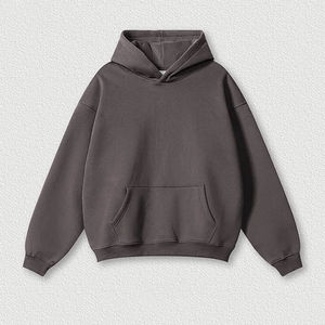 เสื้อฮู้ดโอเวอร์ไซส์สำหรับผู้ชายเสื้อสเวตเตอร์ถักแบบหนาเปิดไหล่สำหรับฤดูหนาวปักโลโก้ไซส์ใหญ่พิเศษ - Product Image 1