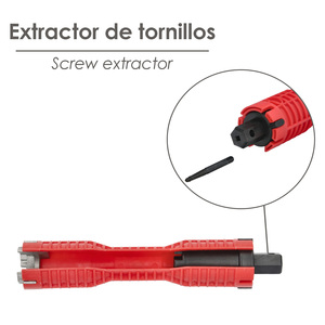 Chiave per rubinetti multifunzione con adattatore, chiave esagonale ed estrattore per viti - Product Image 4