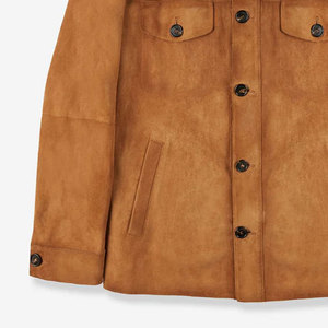 Veste chemise décontractée d'hiver en cuir de chèvre véritable de haute qualité pour homme, personnalisable en taille et en couleur - Product Image 5