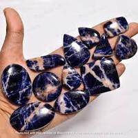 Cabochons de Sodalite Rose Naturelle de Haute Qualité, Pierres Précieuses Libres Orange Rose Bleu Certifiées par un Certificat Tierce Partie pour la Fabrication de Bijoux