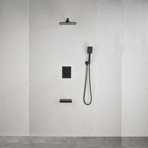 Mélangeur de <span class=keywords><strong>douche</strong></span> carré de pluie chaude et froide en laiton massif fini <span class=keywords><strong>doré</strong></span> avec robinet de bain cascade - Product Image 6