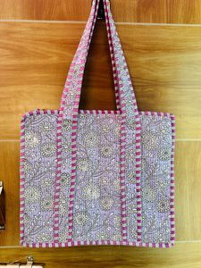 Bloc imprimé femmes Mini sacs fourre-tout Shopping plage décontracté transporter sac à main indien traditionnel ethnique luxe beau sac fourre-tout à main - Product Image 4