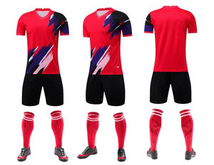 ชุดนักบอลเสื้อเจอร์ซีย์ฟุตบอลสีดำชุดสโมสรโพลีเอสเตอร์เสื้อ100% - Product Image 4