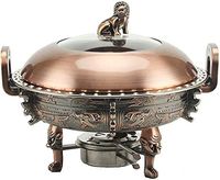 Réchaud en cuivre au design élégant avec grande capacité et couvercle pour les traiteurs professionnels et les chauffe-plats à buffet d'hôtel