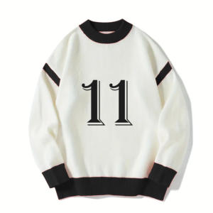 Pull en maille pour homme, fabrication OEM, vente en gros personnalisée, automne, 100% coton, pull de Noël respirant, logo frontal - Product Image 1