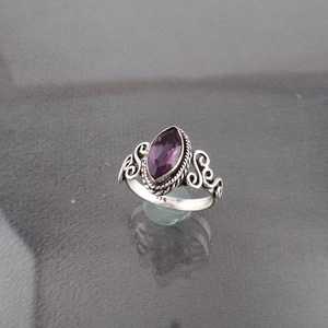Pierre précieuse améthyste, argent sterling 925, plaqué or 14 carats, taille marquise, 1,40 carat, bijoux faits à la main, pierre de naissance de février, Saint-Valentin - Product Image 6