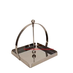 Vente en gros Porte-serviettes en fer forgé noir avec défilement décoratif Porte-serviettes en métal pour table à manger et comptoir de cuisine - Product Image 3