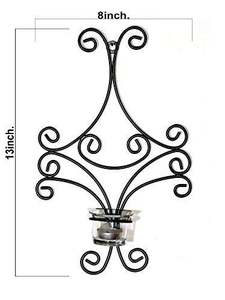 Aplique de pared de hierro antiguo moderno con portavelas para decoración del hogar y la oficina, eventos de bodas, decorativo, hecho en India. - Product Image 3