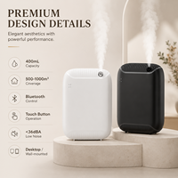 Diffuseur d'huiles essentielles sans eau mural autonome 400 ml avec écran LCD et commande tactile sans fil pour la maison et la salle de bain