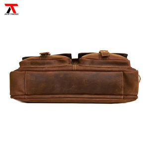 High Quality Men Retro Genuine Leather Messenger <b>Bag</b> Large Capacity 17 Inch <b>Laptop</b> Business <b>Briefcase</b> Vintage Satchel Cowhide - Product Image 4