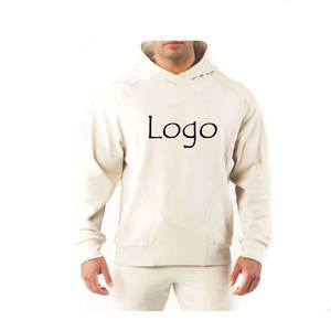 OEM 2025 High Quality Heavyweight 460GSM Custom Logo Embroidered Basics Cotton <b>Blended</b> Plain Dyed Oversized Pullover Men Hoodies - Product Image 2