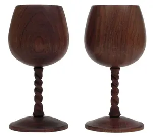 Utensilios de cocina artesanales de madera marrón, vajilla de alta calidad, vasos para beber agua