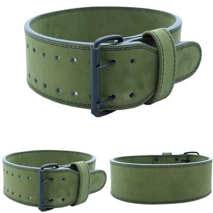 Ceinture de musculation respirante en cuir naturel à double boucle antidérapante en caoutchouc 2026 pour l'entraînement et la sécurité - Product Image 6